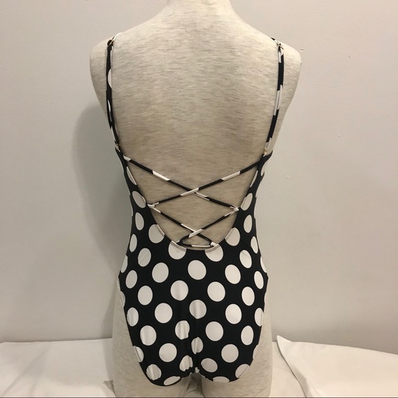 La Blanca black and white polka dot one piece - Picture 5 of 12